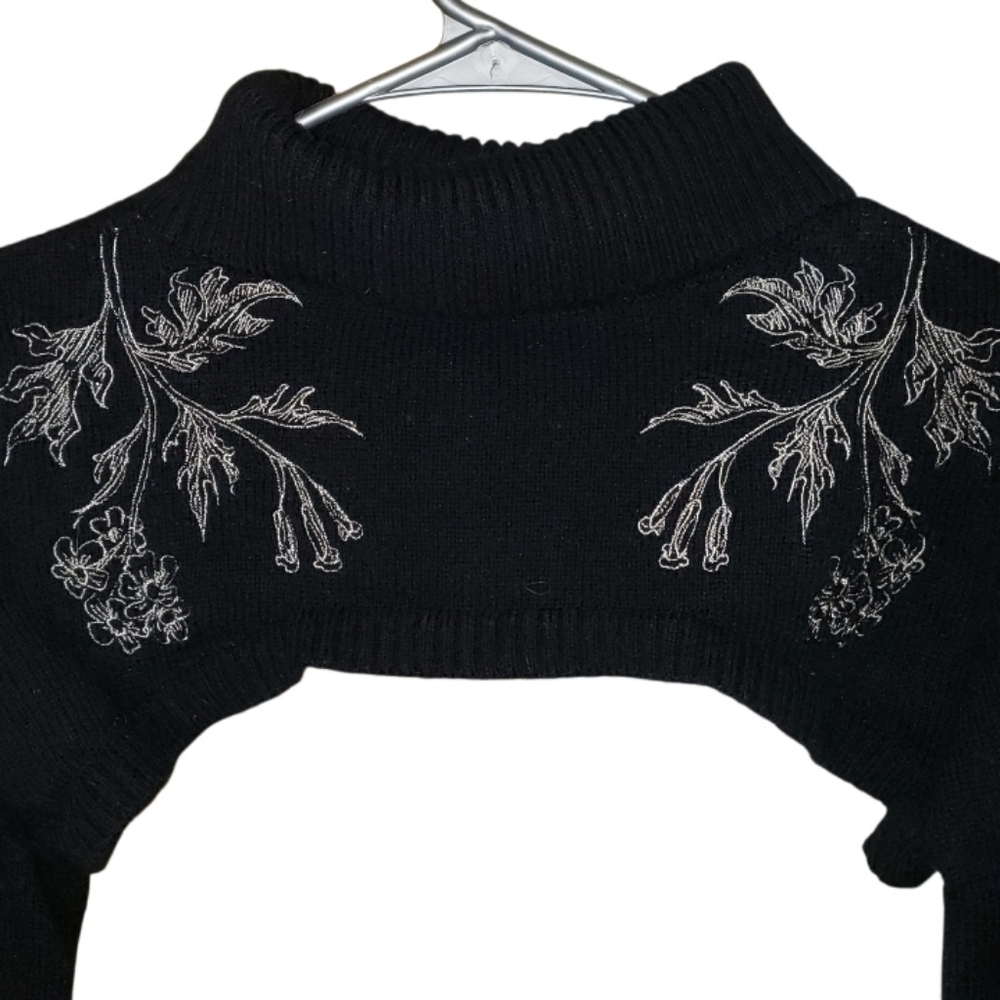 Disturbia Almalthea Embroidered Roll Neck Extreme Crop Sweater - Picture 5 of 8
